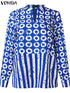 Plus Size VONDA Women Matching Sets Long Sleeve Suits