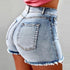 Women's High Waisted Distressed Denim Shorts