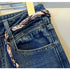 Wide Leg Denim Jeans with Scarf Belt