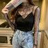 Sheer Lace Long Sleeve Turtleneck Top for Women
