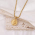 316L Stainless Steel Carved Queen Coin Pendant Necklace
