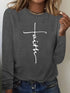 Women's Casual Loose You Are Enough Printed Long Sleeve T-shirt