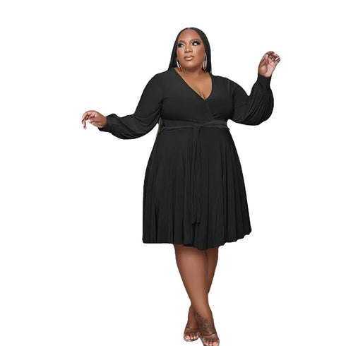 Plus Size V-Neck Casual Maxi Dress XL-5XL