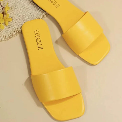 Minimalist Single Band Slide Sandals for Women