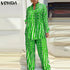 Plus Size VONDA Women Matching Sets Long Sleeve Suits