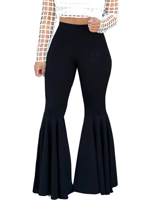 Plus Size Black Flare Pants for Women