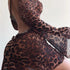 Leopard Backless See-Through Mini Dress