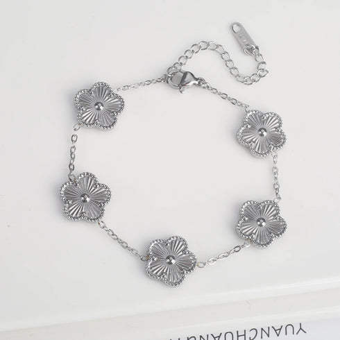 Stainless Steel Adjustable Clover Bracelet for Women