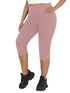 Plus Size High Waisted Tummy Control Capri Leggings