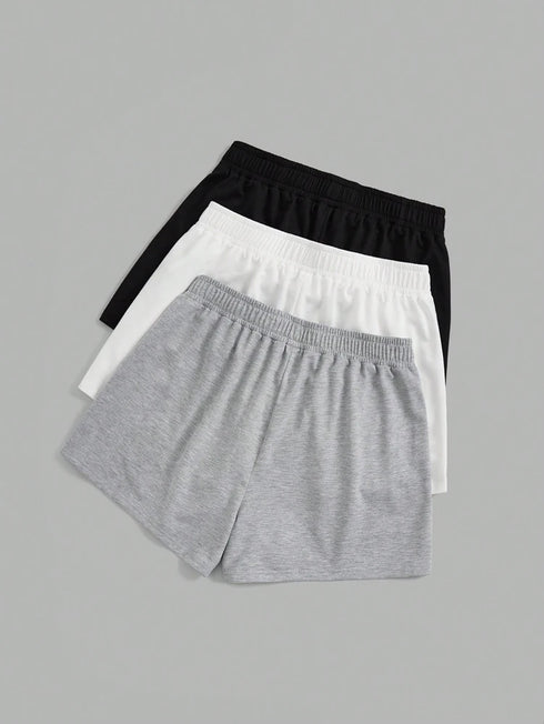 Plus Size Women's Elastic Waist Biker Shorts Set
