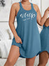 Plus Size Letter Print Sleeveless Nightgown