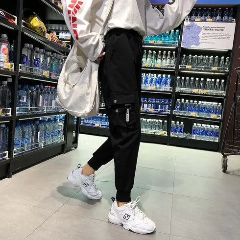 Women's Black Cargo Pants with Pockets