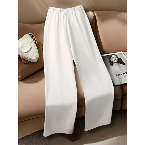 Plus Size Loose Straight Leg High Waisted Pants