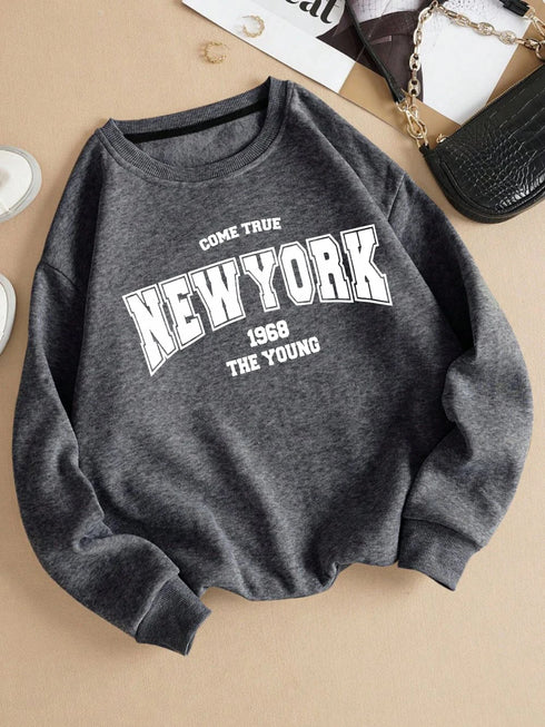 New York 1968 Women's Black Print Hoodie