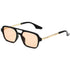 Retro Double Bridge Pilot Sunglasses with Pink Gradient
