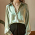 Plus Size Satin Long Sleeve Blouse for Women
