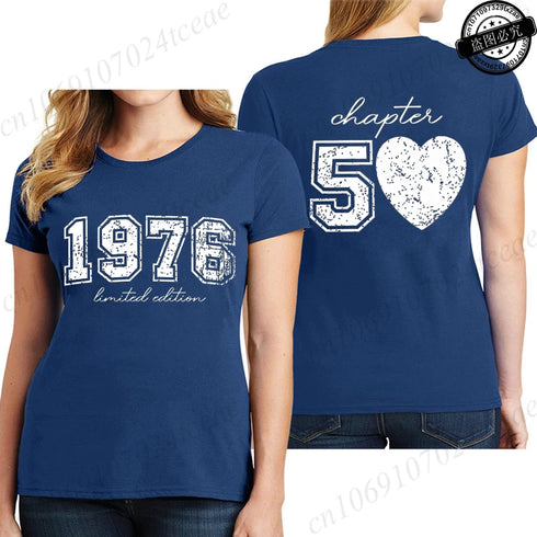 Women's Vintage 1976 O Neck Short Sleeve T-Shirt
