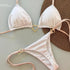 White Lace-Up Bikini Set for Women