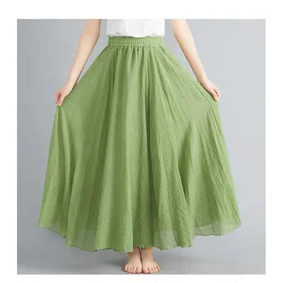 Fashion Clothes Women Clothing Skirts Vintage Y2k Elegant Bohemian Cotton Linen Long Skirt Casual Style