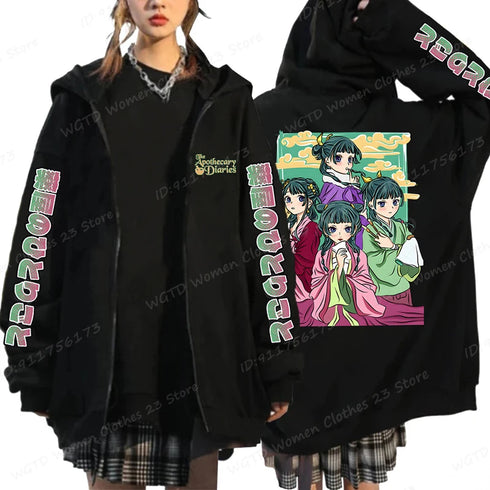 The Apothecary Diaries Print Zipper Hoodie