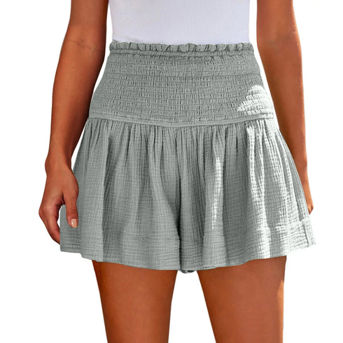 Ladies Large High Waist Casual Soft Breathable Wide Leg Shorts