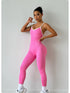 Seamless Yoga Jumpsuit with Spaghetti Straps