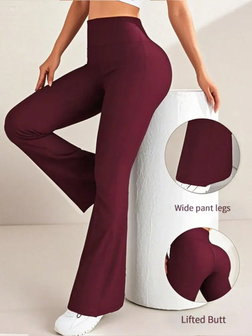 High Waist Flared Yoga Pants in Black