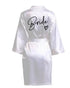Team Bride Satin Robe with Black Letters