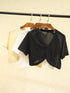 Lightweight Black V-Neck Cropped Cardigan for Women