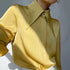 Elegant Satin Silk Blouse with Turn Down Collar