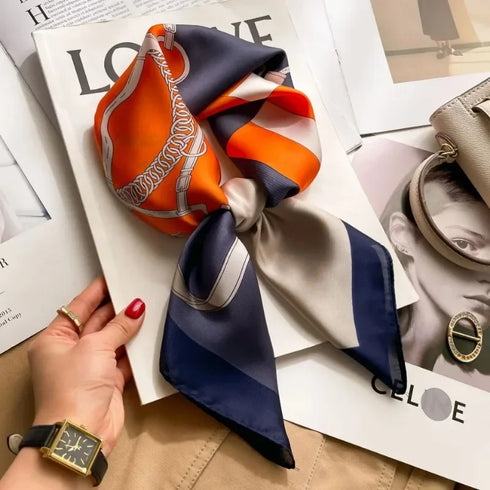 Luxury Silk Square Scarf for Women - 70cm