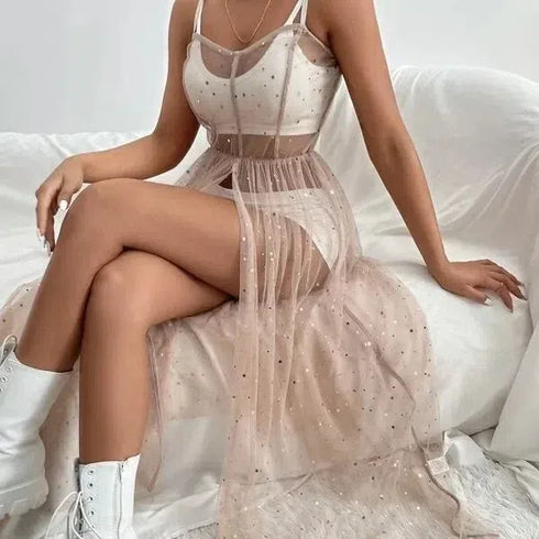 Boho Mesh Maxi Dress for Summer Festivals