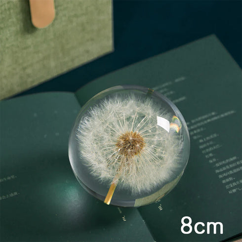 Crystal Dandelions Ball Figurine - Unique Resin Decor