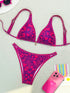 Purple Floral Print Bikini Set for Women