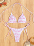 Floral Print Triangle Bikini Set with Brazilian Bottoms