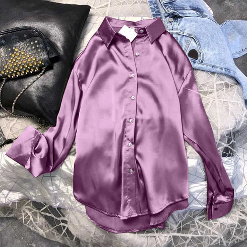 Autumn Casual Women's Satin Blouse