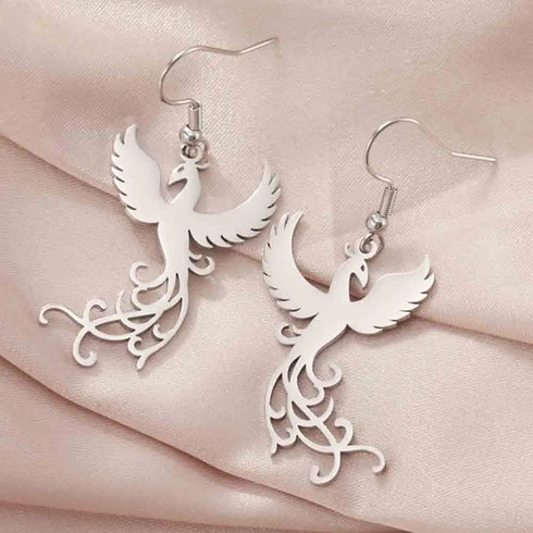 Phoenix Fire Bird Dangle Earrings for Women
