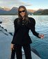 Elegant Black Blazer with Gold Buttons