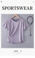 DRUR Women Sports T-shirt Short Sleeve Quick Dry Loose Compression Shirt Female Summer Fitness Sweatshirt Running Gym Tops New