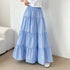 Korean Style Tiered Maxi Skirt with Elastic Waist