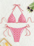 Floral Print Triangle Bikini Set with Brazilian Bottoms