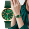 Luxury Ladies Diamond Roman Design Quartz Watch - Green Strap
