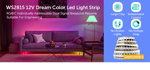 Individually Addressable WS2812B LED Strip Lights