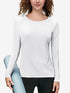 Women's Solid Colour Crew Neck Long Sleeve T-Shirt