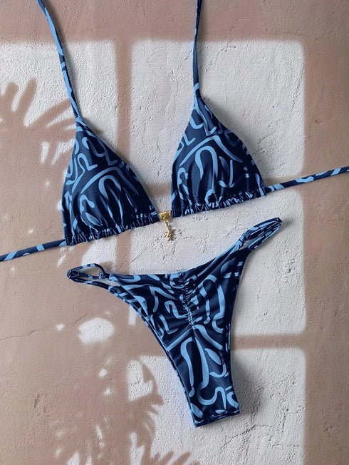 Leopard Print Push Up Bikini Set for Women