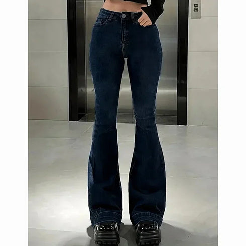 Vintage High Waist Flare Jeans for Women