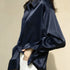 Spring Fashion Button Up Silk Shirt Vintage Blouse Women Satin Tops Office Lady Elegant Long Sleeves Female Loose Shirts 11355