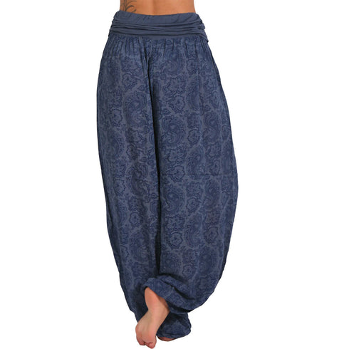 Plus Size Printed Wide Leg Harem Pants