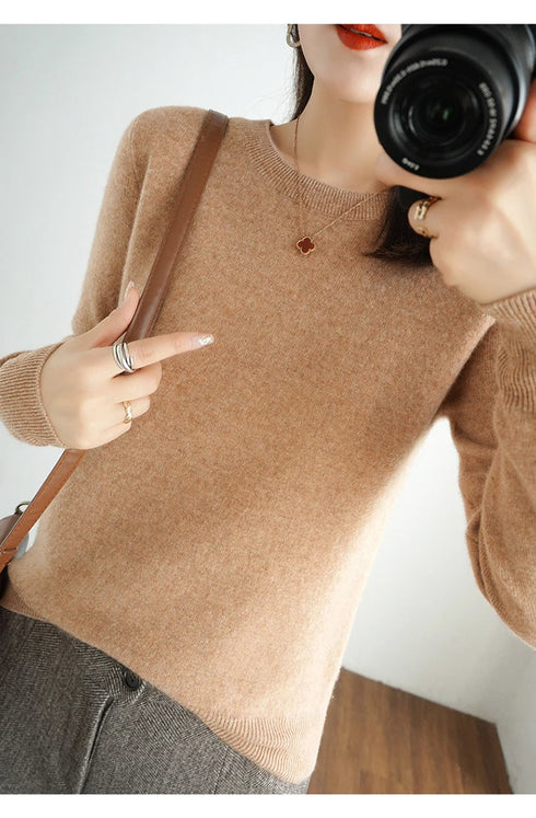 Casual Knitted Pullover Sweater for Women