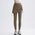 2 in 1 High Waisted Yoga Pants with Side Drawstring